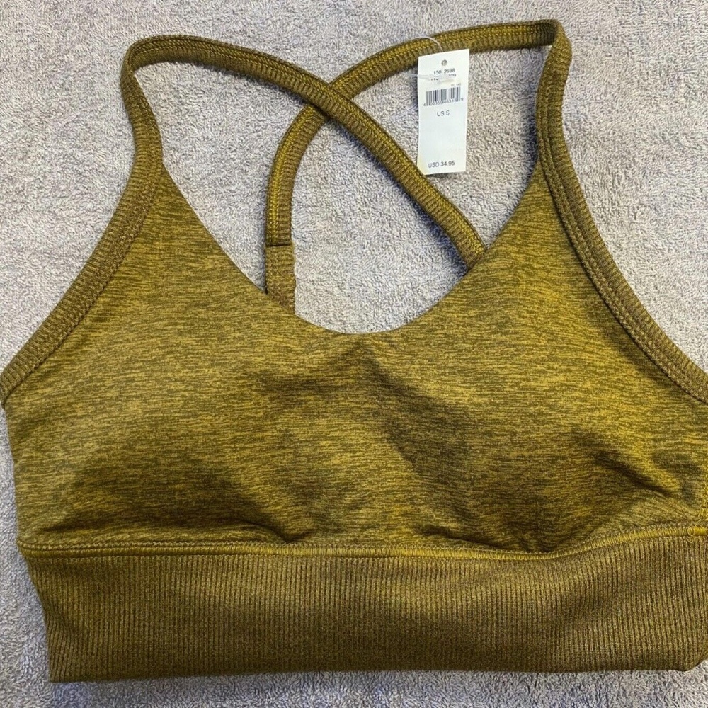 NWT OFFLINE by Aerie The Hugger Ribbed Longline Sports Bra - Olive - S